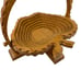 Vintage Unique Collapsible Wooden Accordion Folding Fruit Basket Wood Trivet