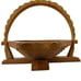 Vintage Unique Collapsible Wooden Accordion Folding Fruit Basket Wood Trivet