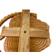 Vintage Unique Collapsible Wooden Accordion Folding Fruit Basket Wood Trivet