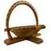Vintage Unique Collapsible Wooden Accordion Folding Fruit Basket Wood Trivet