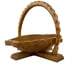Vintage Unique Collapsible Wooden Accordion Folding Fruit Basket Wood Trivet