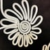 Neiman Marcus Appliqued Scroll Skirt 10 Lined USA Made Brown White Cotton Blend