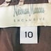 Neiman Marcus Appliqued Scroll Skirt 10 Lined USA Made Brown White Cotton Blend