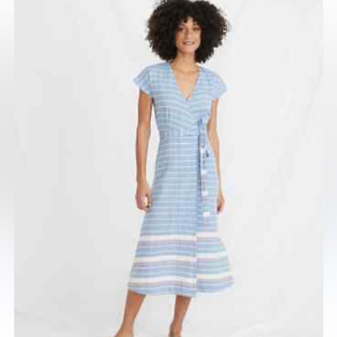 Marine Layer Maddie blue wrap maxi dress size small