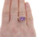 Yellow Gold Amethyst Ring - 14k Rectangle & Square 3.30ctw V2971
