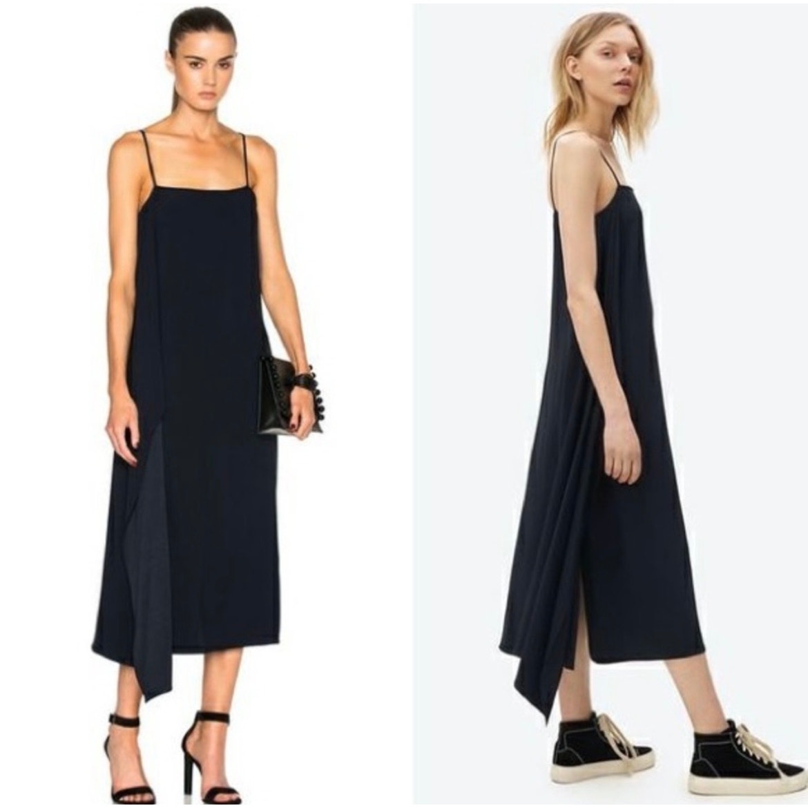 Helmet Lang Navy Blue Maxi Dress Size M