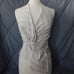 Women's Zara Tan & White Striped Halter Backless V Neck Sleeveless Beige Top