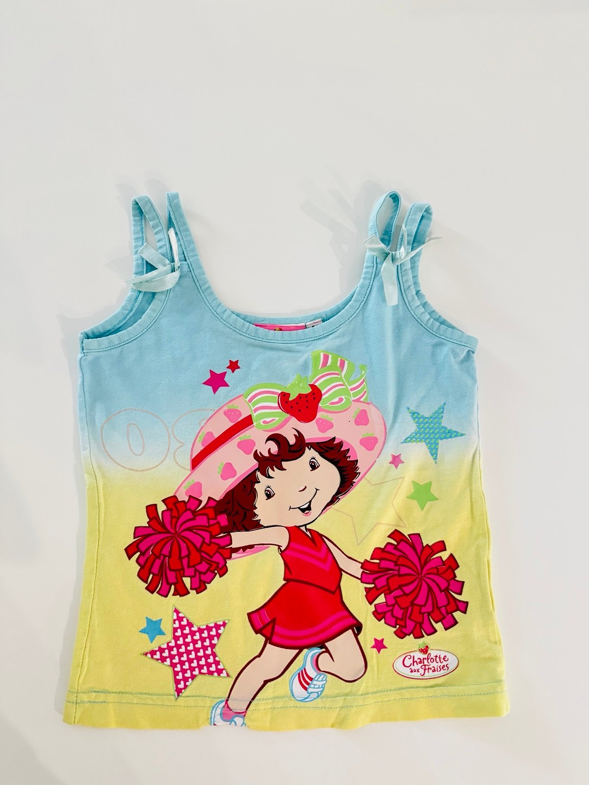 Y2K ✨ Vintage Strawberry Shortcake white & blue shirt for little girl
