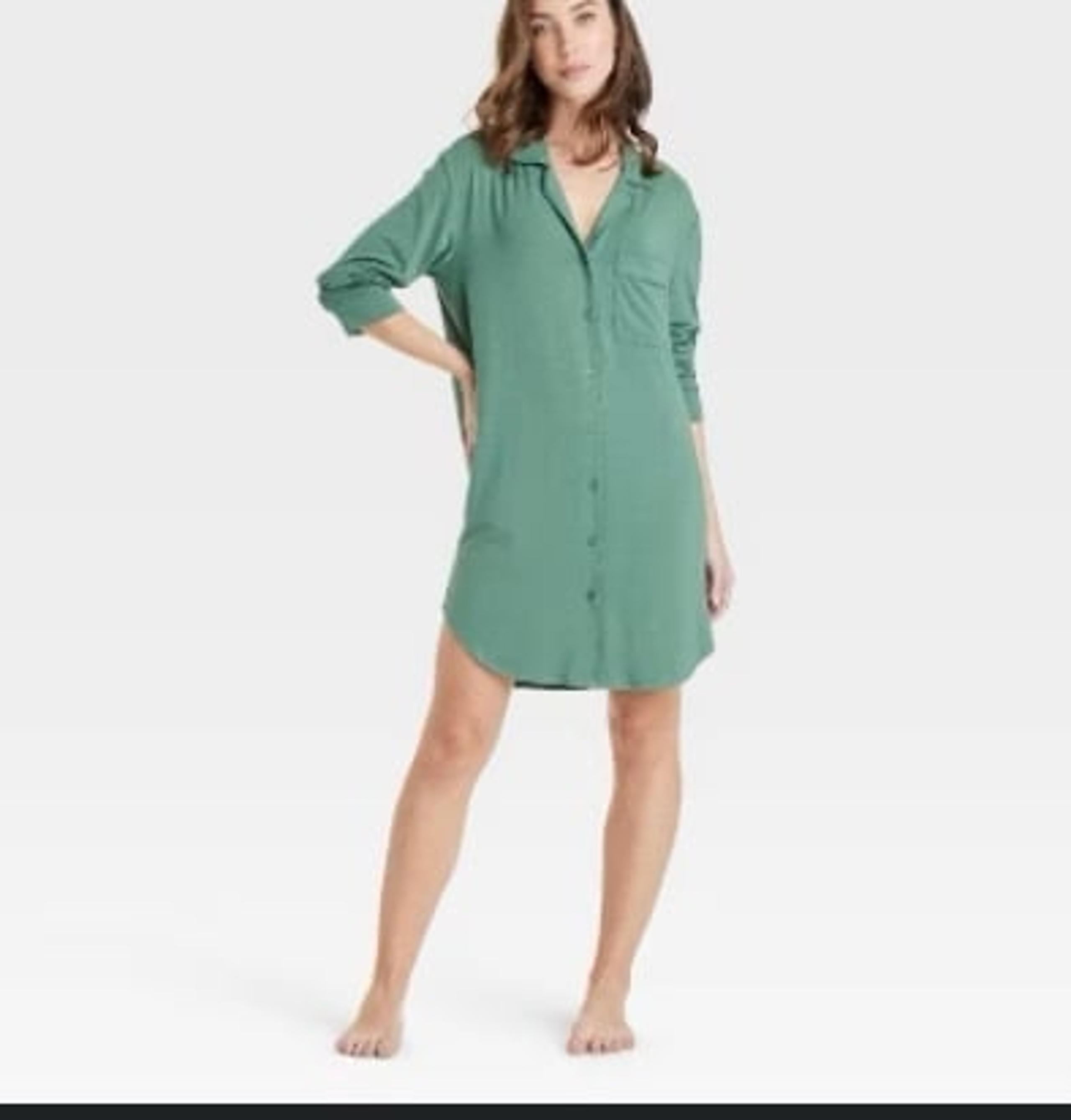 Auden Women’s sleepwear Sleep Shirt green Size XS new