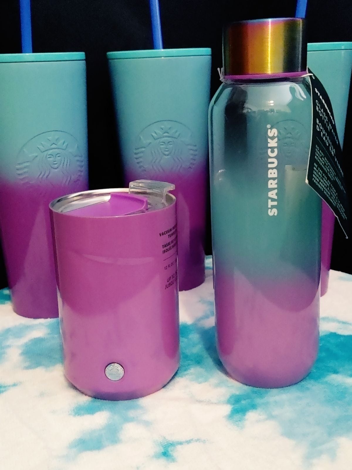 3x Starbucks ombre tumbler
