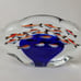 Vintage Murano Italy Cobalt Blue Art Glass Clam Shell Paperweight Multi-Fish