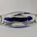 Vintage Murano Italy Cobalt Blue Art Glass Clam Shell Paperweight Multi-Fish