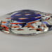Vintage Murano Italy Cobalt Blue Art Glass Clam Shell Paperweight Multi-Fish