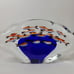 Vintage Murano Italy Cobalt Blue Art Glass Clam Shell Paperweight Multi-Fish