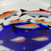 Vintage Murano Italy Cobalt Blue Art Glass Clam Shell Paperweight Multi-Fish