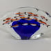 Vintage Murano Italy Cobalt Blue Art Glass Clam Shell Paperweight Multi-Fish