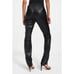 Good American Good 90's Faux Leather Trousers Black Drawstring Size 3 NWT's