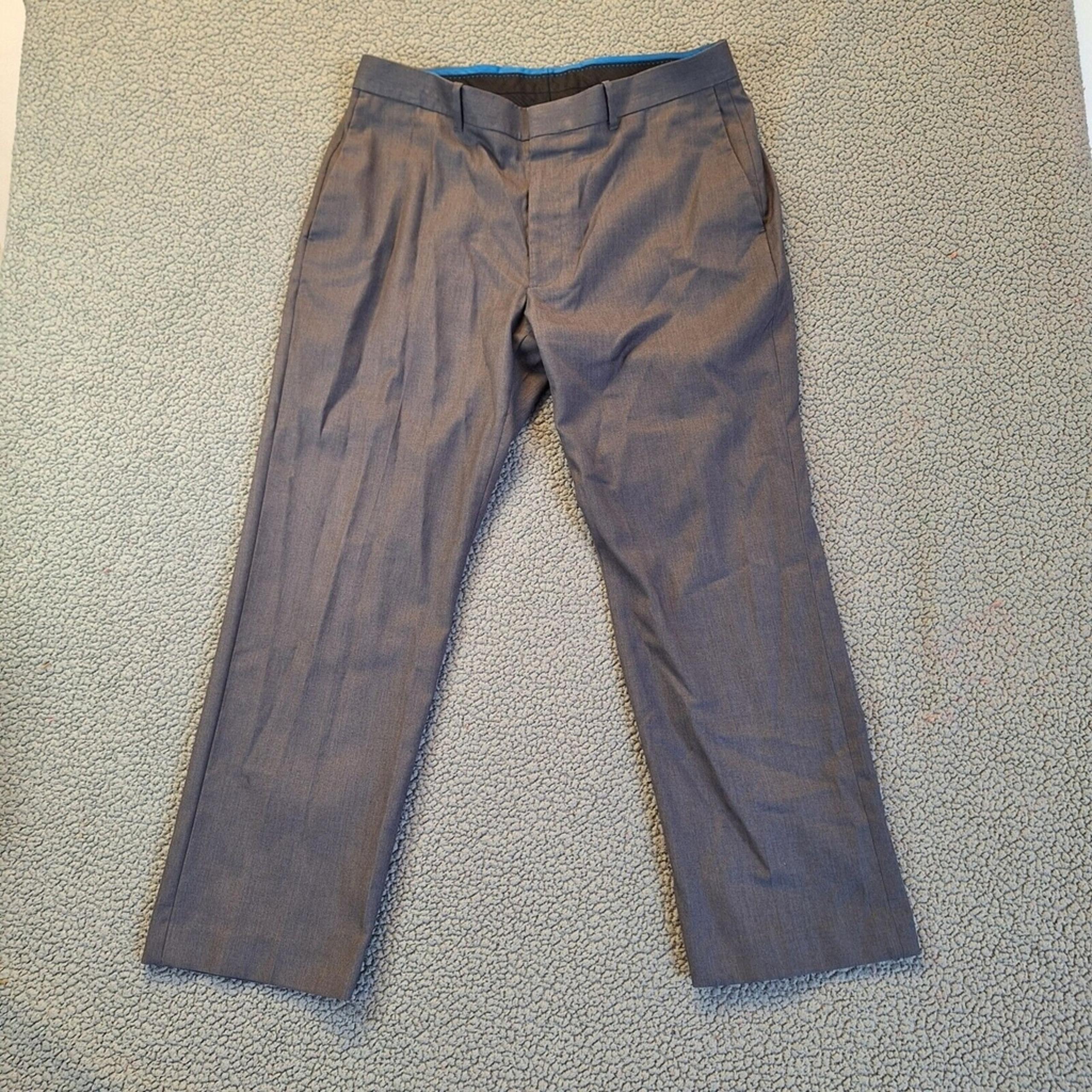 Axist Mens Gray Dress Pleated Pants  Black W36 L29 Dress Slacks Trousers