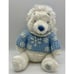 Disney Exclusive White Winnie the Pooh 12 Stuffed Plush Blue Sweater Snowflakes