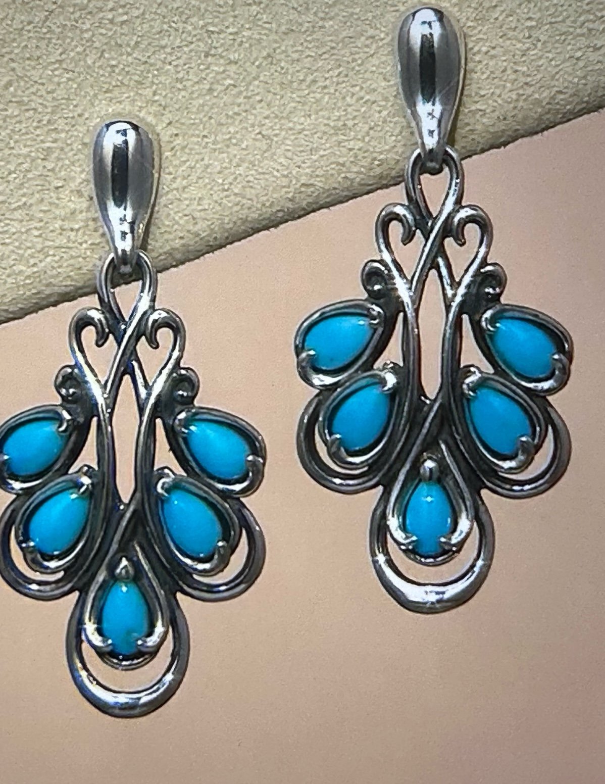 Carolyn Pollack Sleeping Beauty Turquoise Sterling Silver drop earrings