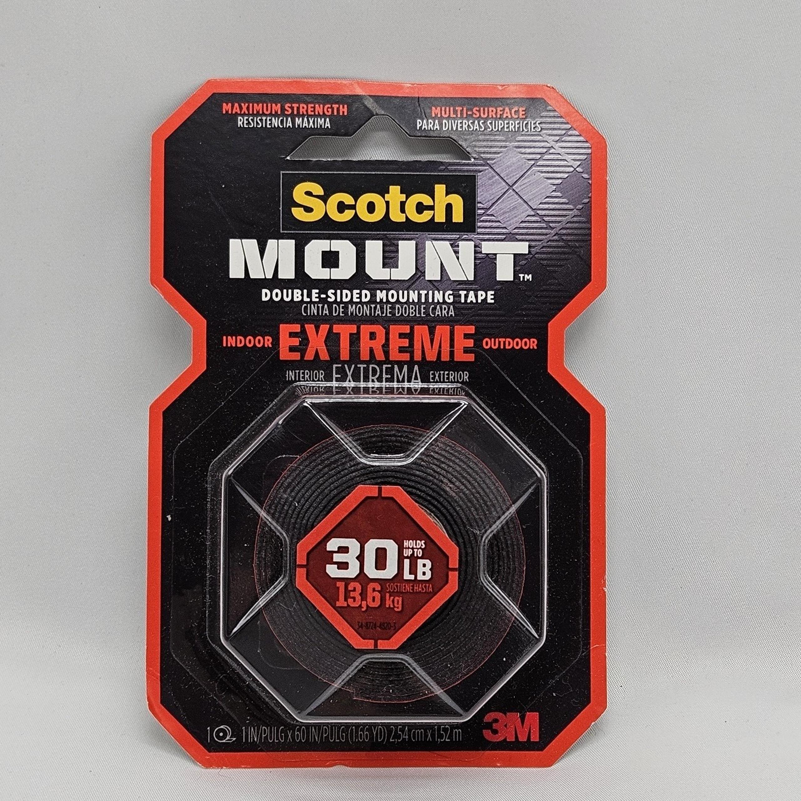 Scotch-Mount Extreme Double-Sided Mounting Tape 1 In X 60 In Indoor Outdoor