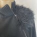BCBG Black Ryder Fur Trim Pancho Cape S