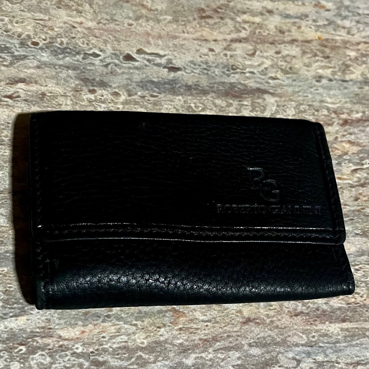 Roberto Giannini Italian Vintage Black pebble Grain leather Multi key holder