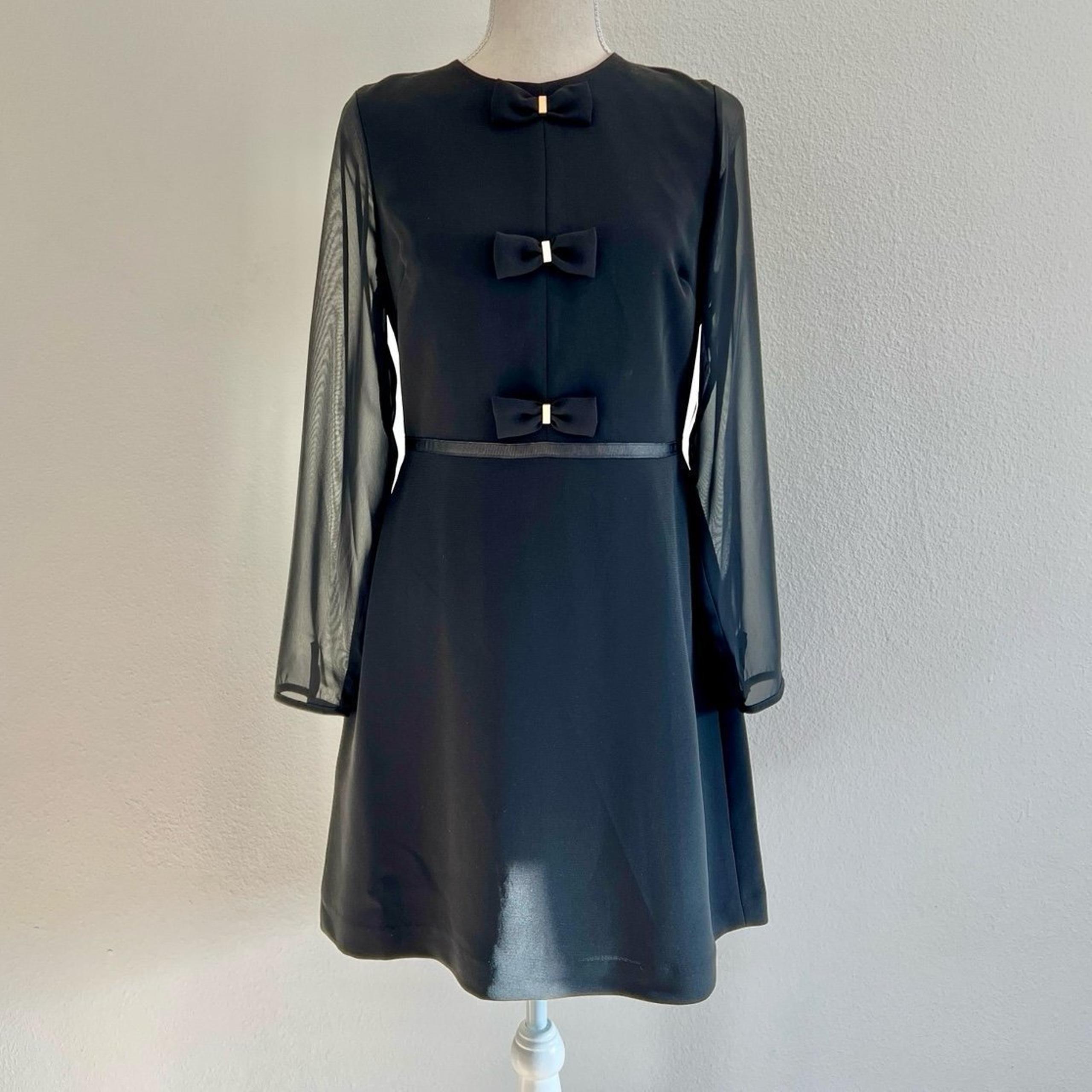 Maison Jules Samantha Bow-detail Chiffon Sleeve Dress