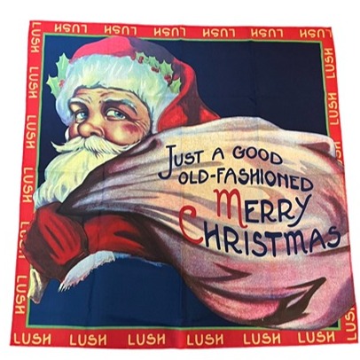 Lush Ltd Ed Old-Fashioned Christmas 100% Recycled Polyester Knot Wrap 27.5x28