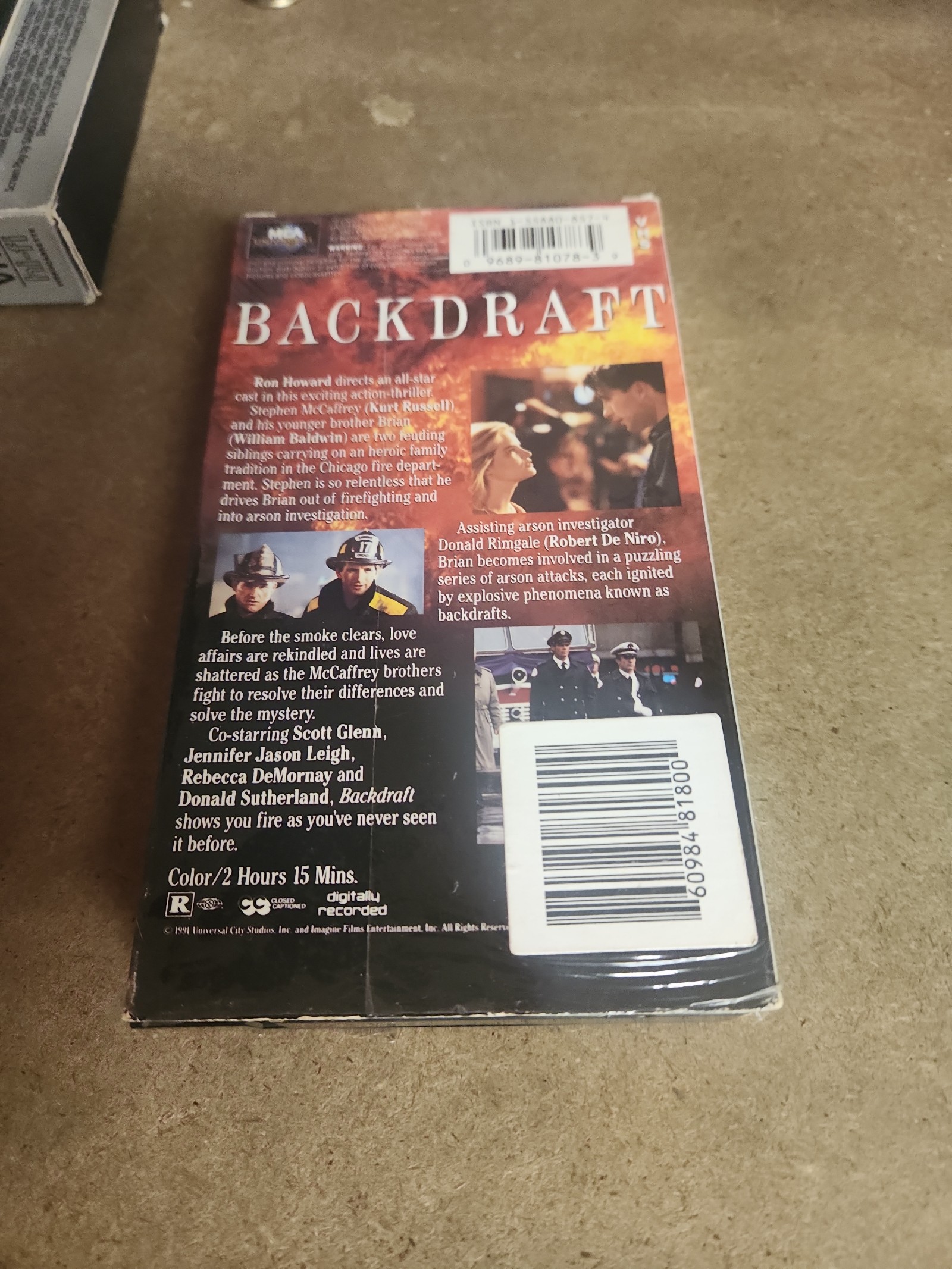 Backdraft VHS Movie 1991 - detail