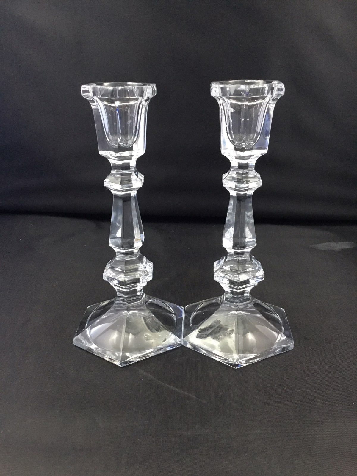 VTG Crystal Candle Holders 7 Tall
