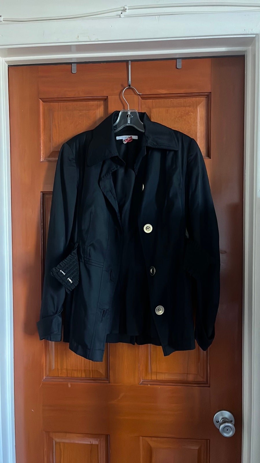 Zara Basic Black Short Trench Coat