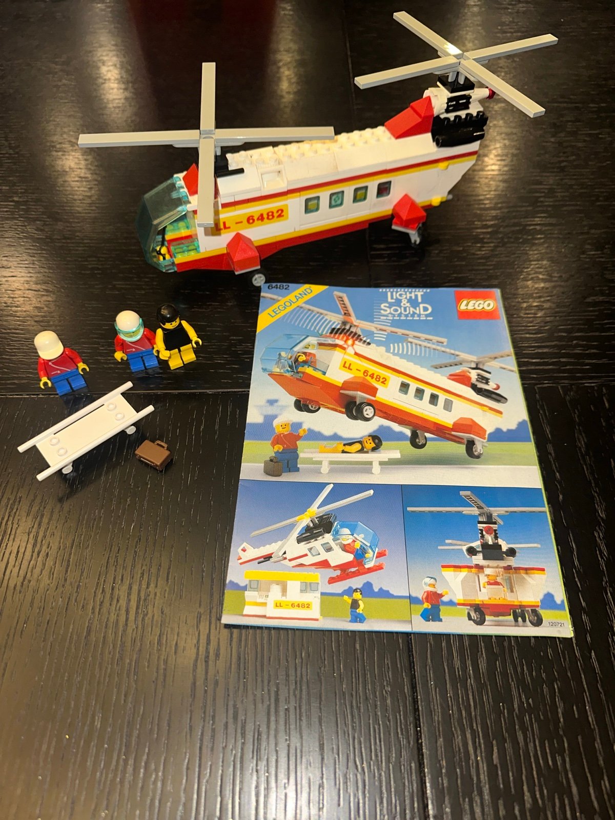LEGO Vintage 1989 Lego 6482 Rescure Helicopter Light & Sound 100% Complete Works