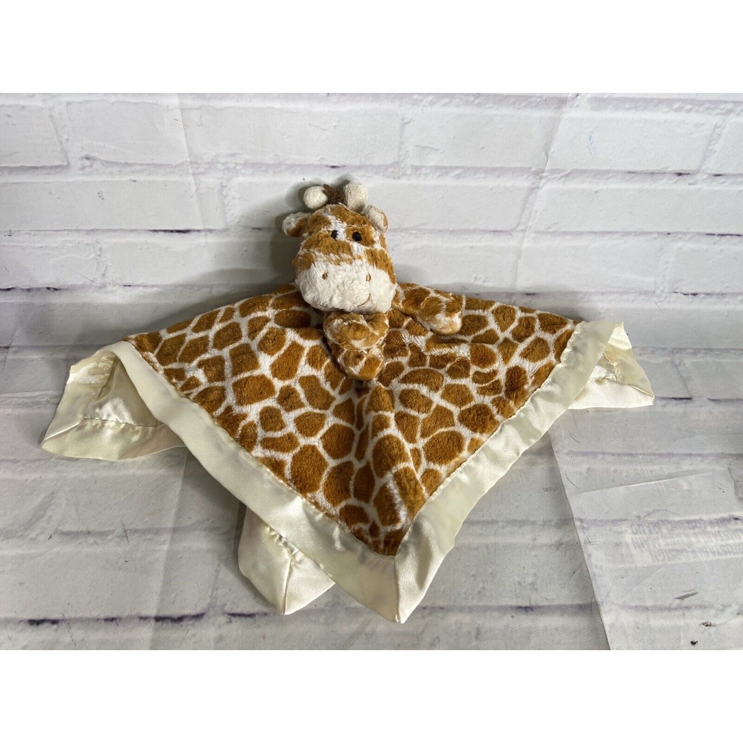 Mary Meyer Baby Giraffe Plush Satin Trim Back Lovey Security Blanket Nunu