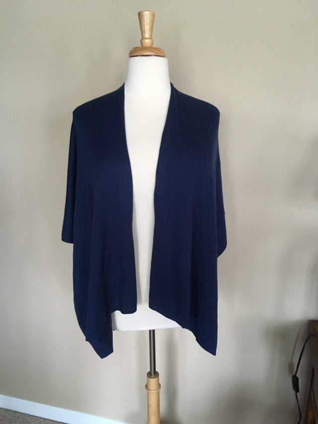 Brooks Brothers Shaw Poncho Blue One