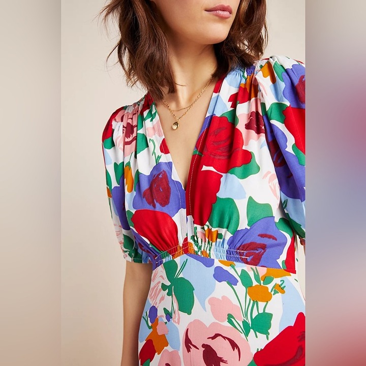 ワンピース Faithfull Anita V-Neck Midi Dress Faithfull The Brand Anita V-Neck Midi Dress Size 6 | eBay