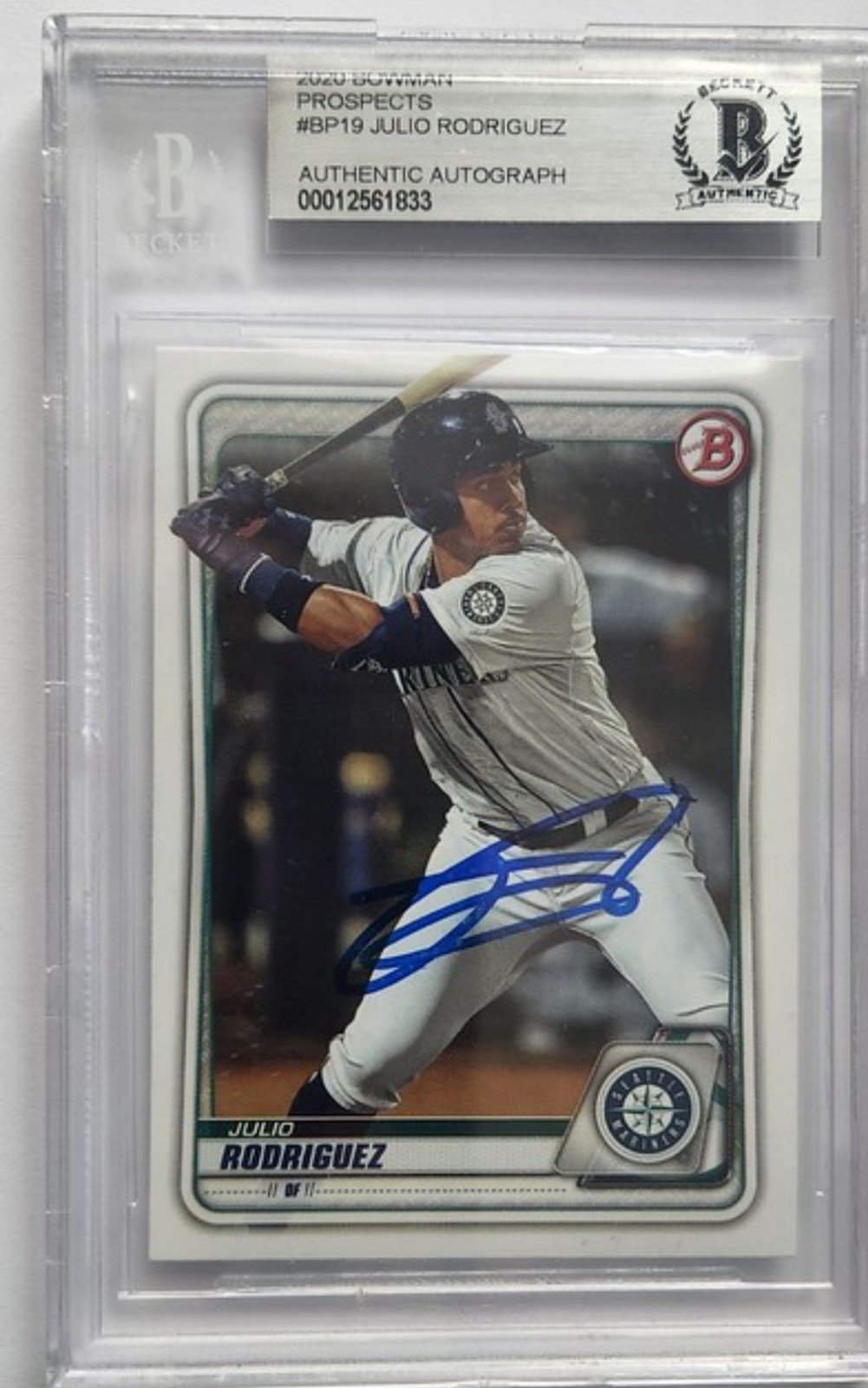 2020 Bowman Julio Rodriguez Signed Autographed BGS Slabbed Certified Authentic