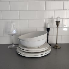 West Elm Stoneware Plates and Bowl Dinnerware Dining Set (2 of Each)