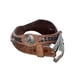Vintage Brown Leather Silver Buckle Braided Bohemian Western Belt