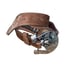 Vintage Brown Leather Silver Buckle Braided Bohemian Western Belt