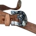Vintage Brown Leather Silver Buckle Braided Bohemian Western Belt