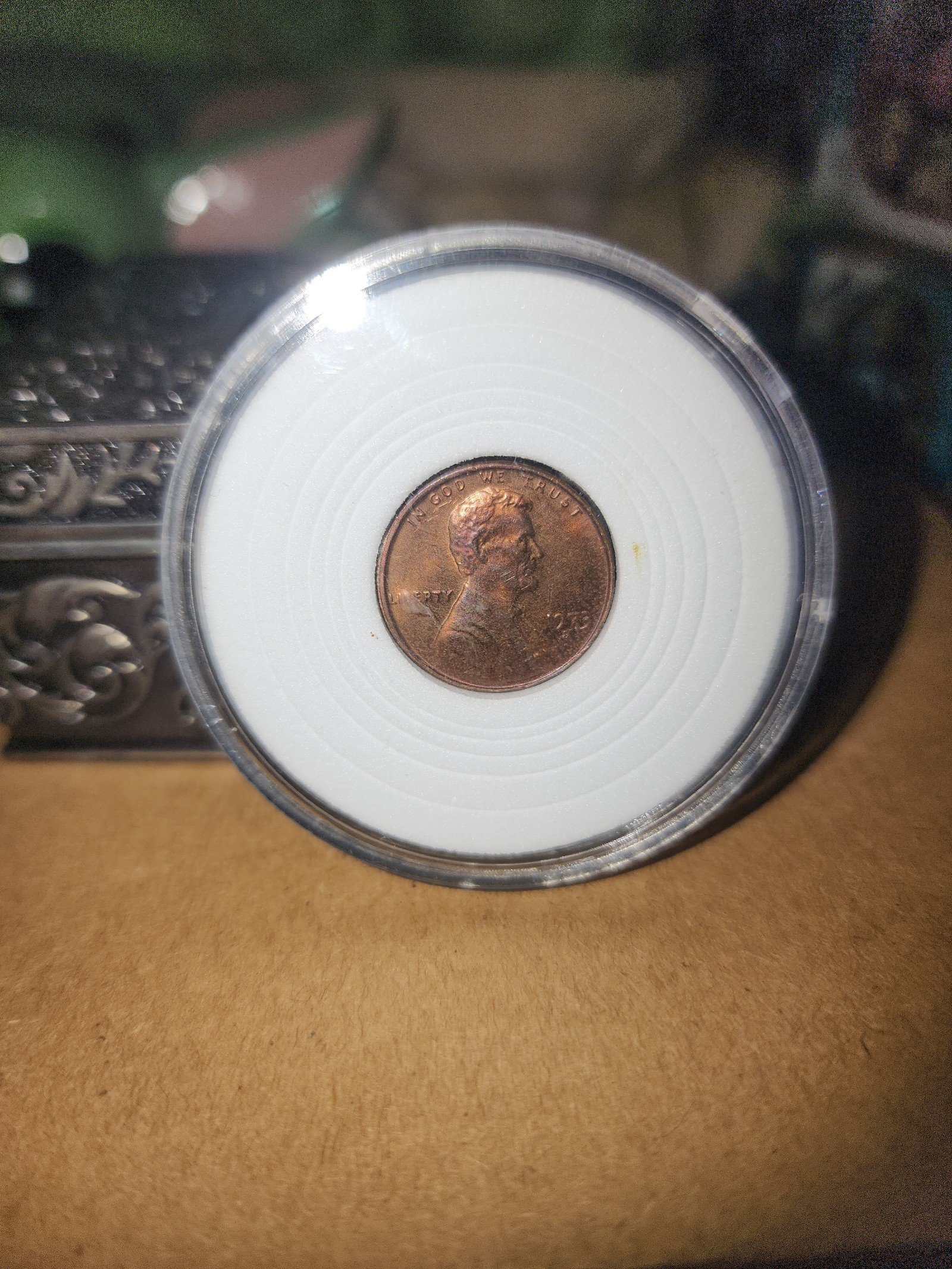 1973 S Lincoln Memorial Copper Penny (Rim Error)