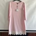 NWT. Ming Wang Floral Lace Hem Knit Sheath Dress Whisper Pink Size XS. Fits siz