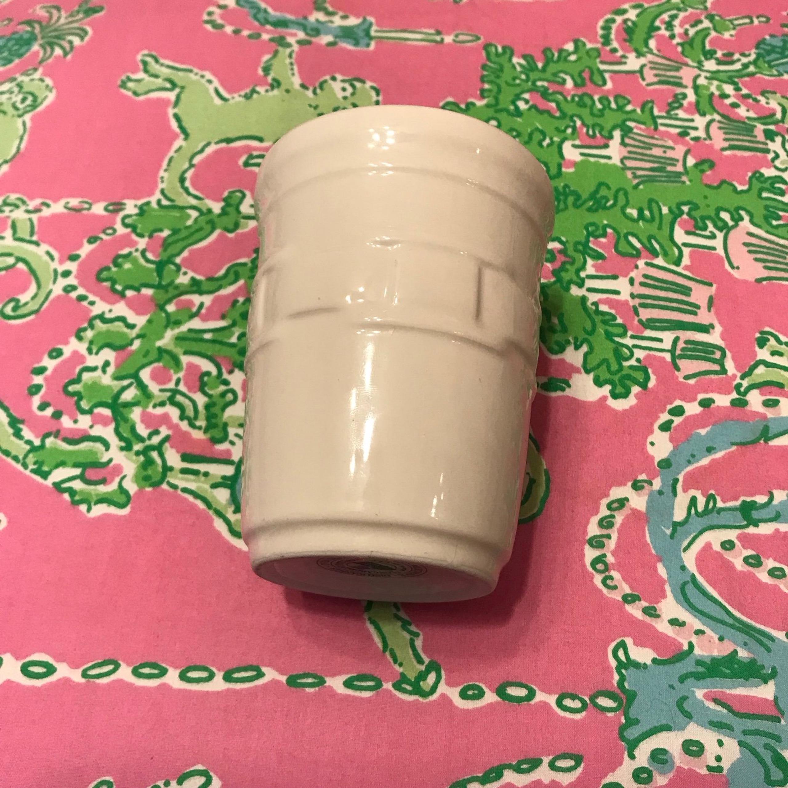 Longaberger cream Votive Holder or office utensils holder