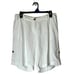 Eileen Fisher Shorts Women 4 White Linen Roll Tab Cuffs Button Close