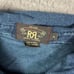 RRL Ralph Lauren Polo Shirt Mens XL Blue Indigo Garment Dyed Cotton Pocket