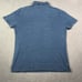 RRL Ralph Lauren Polo Shirt Mens XL Blue Indigo Garment Dyed Cotton Pocket