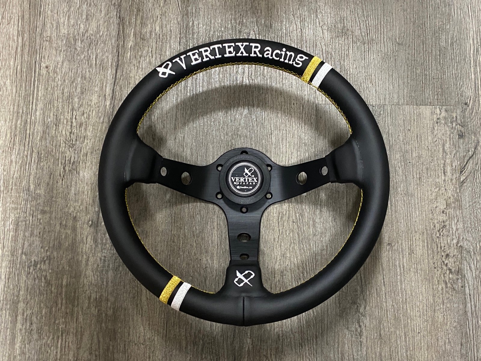 Vertex Racing Leather Steering Wheel Deep Dish JDM 330mm