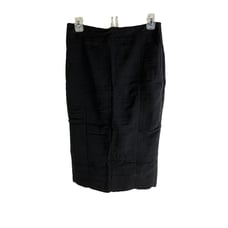 Burberry London Silk Tiered Pencil Straight Skirt Black Womens 6