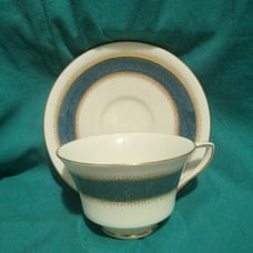 VintageRoyal Worcester Belvoir Green Bone China Cup and Saucer.